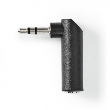 Adattatore Audio Stereo Maschio da 3,5 mm - Femmina da 3,5 mm Angolo di 90. 3-Palo 10 Pezzi Nero